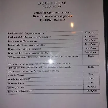 Belvedere Holidey Clab L403 Bansko